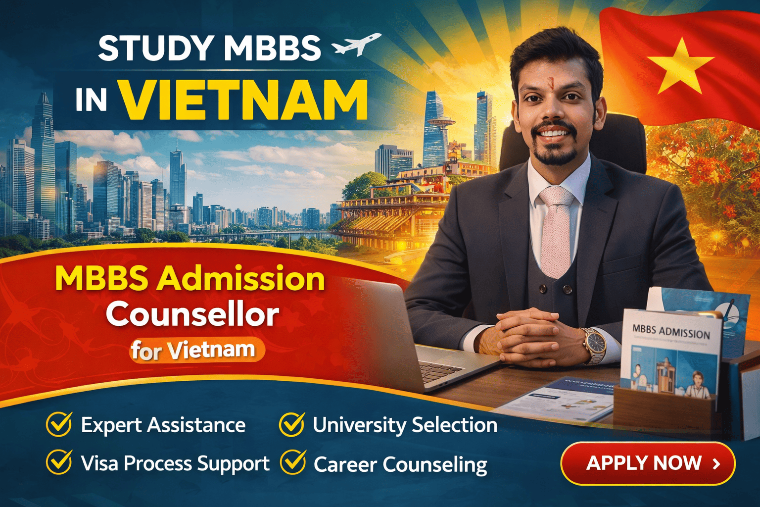 Mbbs admission counsellor for Vietnam guiding Indian students at BP Career